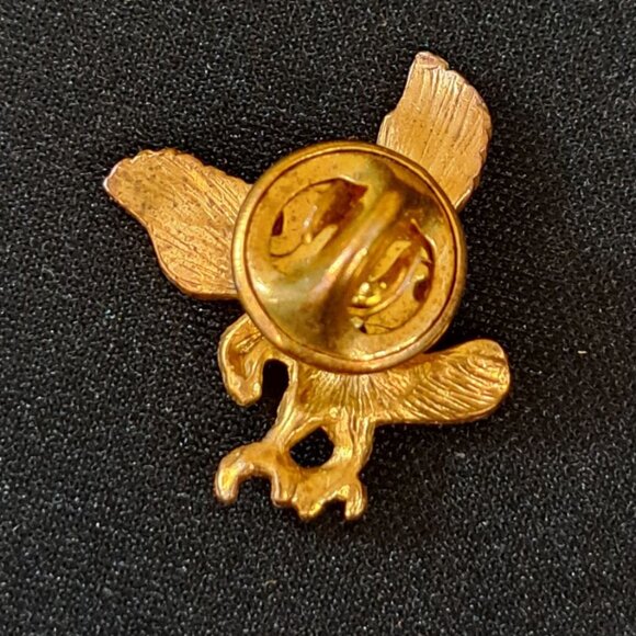 Vintage Gold Tone Eagle Lapel Tack Pin Tie Pin - Picture 2 of 4